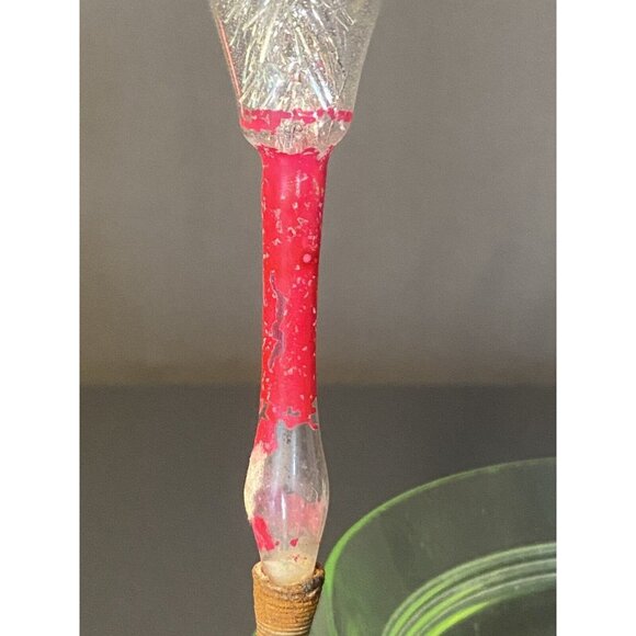 Vintage RARE Unsilvered Clip-On Glass Christmas Ornament Lamp Post W Tinsel 4” - Picture 10 of 16